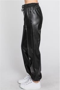 Image 5 of Bad Behavior Faux Leather Joggers