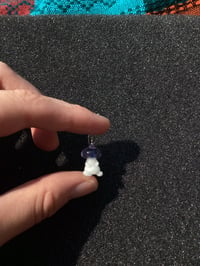 Image 2 of Tiny Translucent Purple Mushroom character pendant