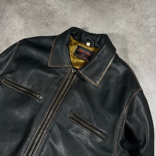 Image of 1990s Bomb Boogie Heayweight Leather Jacket, Size Large