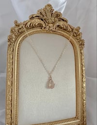 Image 3 of Clear glass floral teardrop necklace