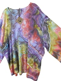 Image 6 of 4XL Unisex Adult Waffle Long Sleeve Shirt in Candy Geode Ice Dye