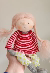 Peppermint Patti - Wool Filled Sculpted Sock Waldorf Inspired Doll