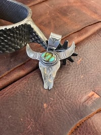 Image 1 of Bamboo Mountian Stamped Skull Pendant