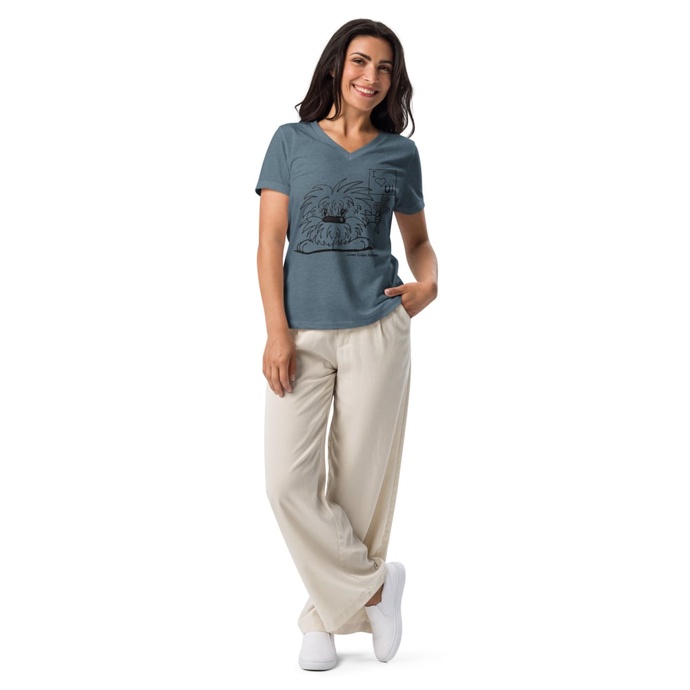 Fuzzy Luv - Women’s relaxed v-neck t-shirt 