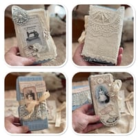 Image 4 of Vintage style french DMC Thread Box with snippet book and lace sewing book cover