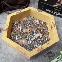 Image 4 of Brown Woodland Print Small Hexagon Dice Tray