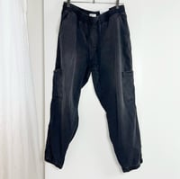 Image 2 of SONOMA black washed out elastic waist jogger pants 