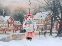 Image 3 of Spun Cotton Doll Ornament, Frieda