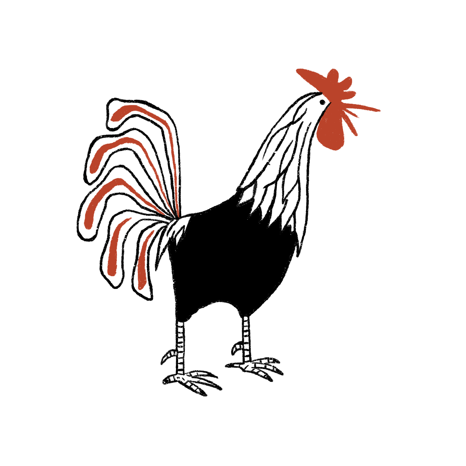 Vintage Illustration Farm Animals - Rooster