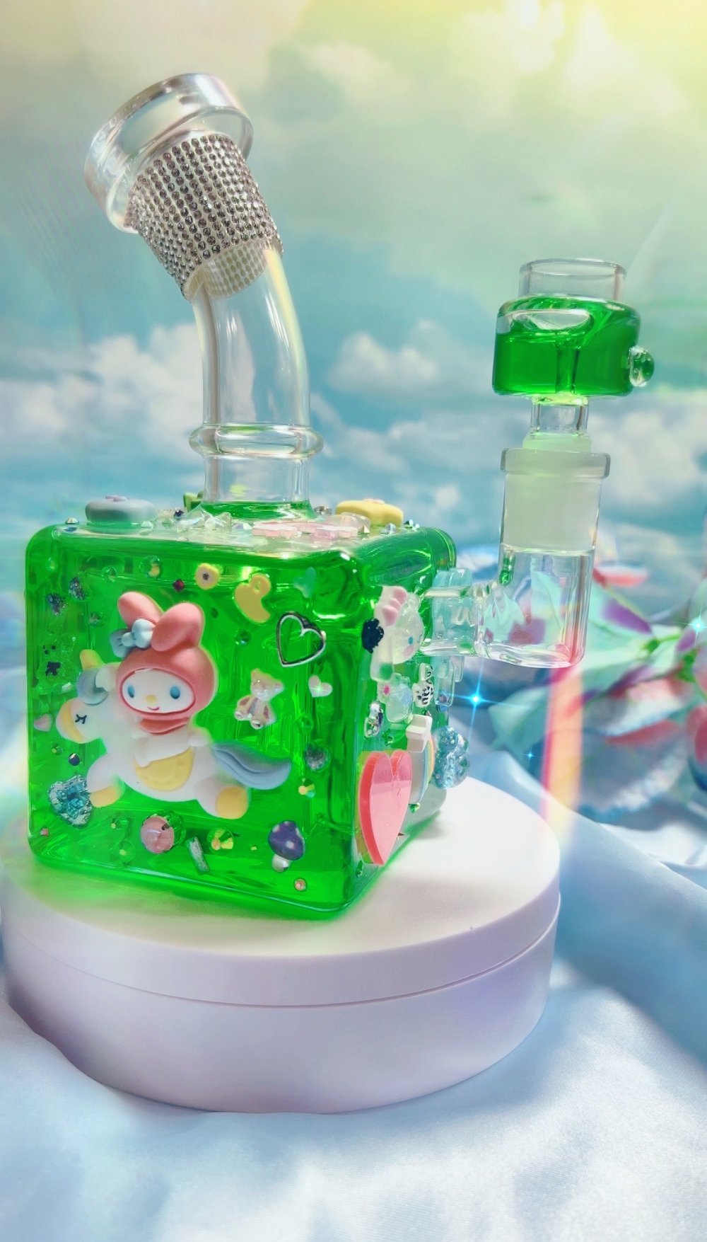 🍭💚 Green Mean liquid 🥶 freeze bong 