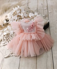 Image 1 of Baby Girl Photo Dress – Elowen – Peach Pink (12 Months)
