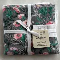 Image 2 of Grey Flowers Posh Flannel