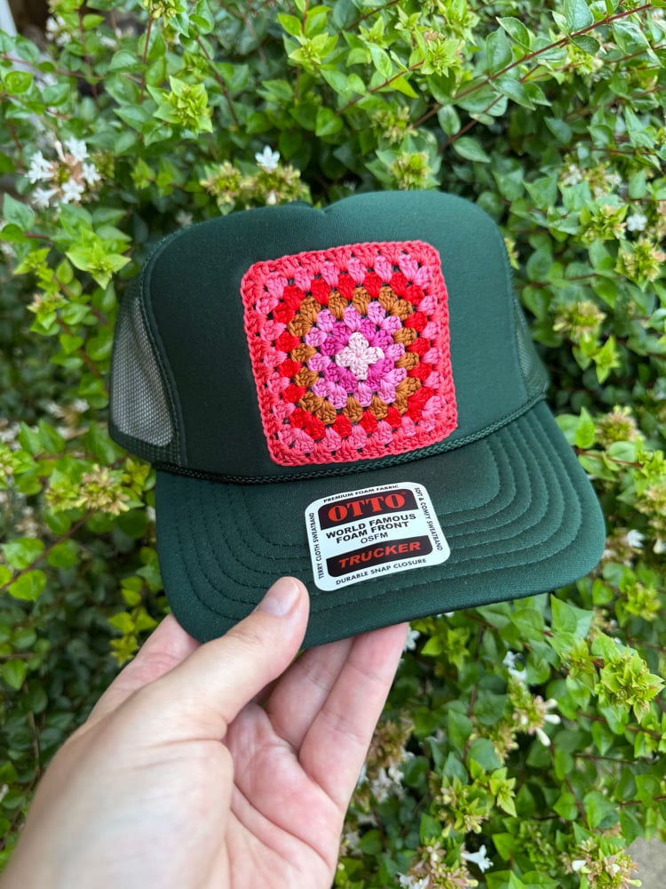 Image of Custom Granny Square Trucker Hat