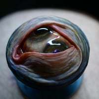 Image 3 of Custom Swappable Phone Grip for smartphones, glow in the dark double iris, reflective pupil OOAK