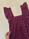 early 70s BIRKIN plum flora India mini dress