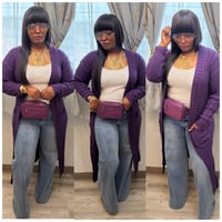 Small - xxl Purple cardigan with pockets