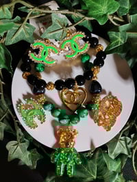 Image 1 of Inspired© CC Green & Gold Bracelet Set