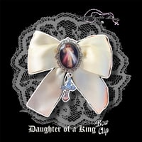 Image 1 of Ivory Daughter of a King Bow Clip - Silver Charm