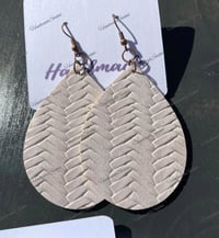 Image 3 of Braided Faux Leather Earrings