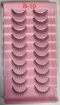 Image 2 of FalseEyelashes 10 Pairs of Natural 0.07 Thick 3d Multi-Layer Eyelash