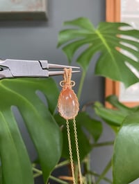 Image 4 of Gold Fire Quartz Teardrop Crystal Necklace