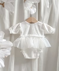 Image 3 of Newborn girls body-dress for photoshoots | Bessie | white