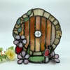 Brown Hobbit Door Candle Holder