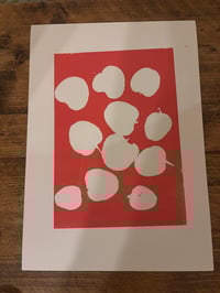 Image 2 of Orange eucalyptus leaves Monoprint original