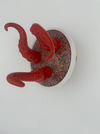 Image 4 of Triple Red Tentacles on White Round Base with Sprinkles