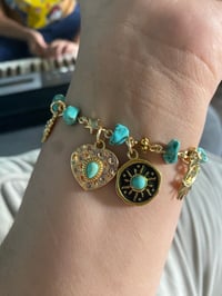 Image 3 of  Turquoise charm bracelet