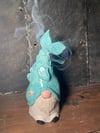 Black Speckled Sea Green and White Ceramic Decorative Fishing Gnome Incense Burner