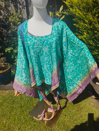 Image 9 of Kimono and cami top Set-jade and 💜 purple