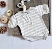 Image 3 of Newborn bodysuit for photo shoots | Robbie| stripes | short sleeve