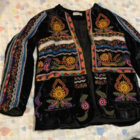 Image 1 of Zara velvet embroidered jacket 