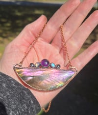 Image 1 of Electroformed labradorite bib necklace