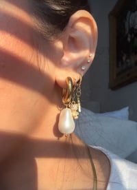 Image 4 of Timeless Pearls Huggies | 18k Gold-Plated
