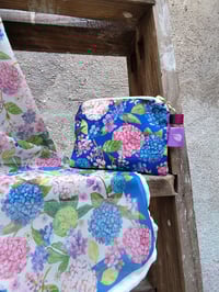 Image 3 of MONEDERO SENCILLO HORTENSIAS azul