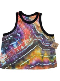 Image 4 of 4X PLUS Ladies Fitted Knit Contrast Tank in Bold Geode Ice Dye