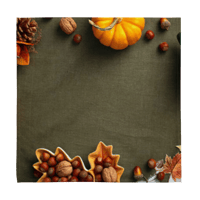 Image 4 of cloth napkins ( Happy Thanksgiving with orange)