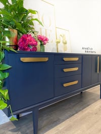 Image 10 of Navy blue mid century modern Nathan SIDEBOARD, DRINKS / COCKTAIL CABINET / TV CABINET