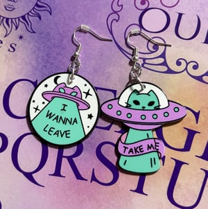 Image of Mix + Match Alien Cat Earrings