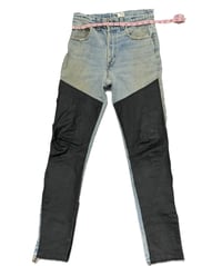 Image 2 of LEATHER SPLIT JEANS