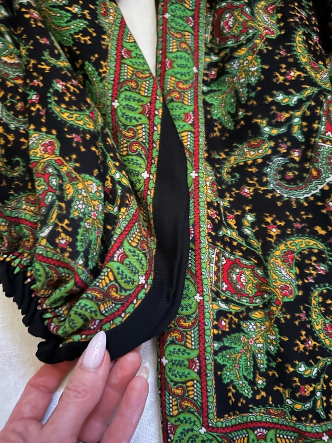 late 60s poet sleeve mini dress paisley