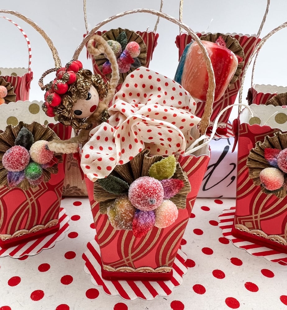 Image of Tall Sugared Fruit Basket