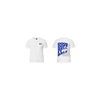 A Hunnid Hustles “Good Dope Sell It Self) T-Shirt (White and Blue)