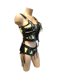 Image 2 of Black and neon 2 piece set.