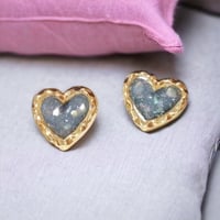 Image 1 of Blue heart earrings