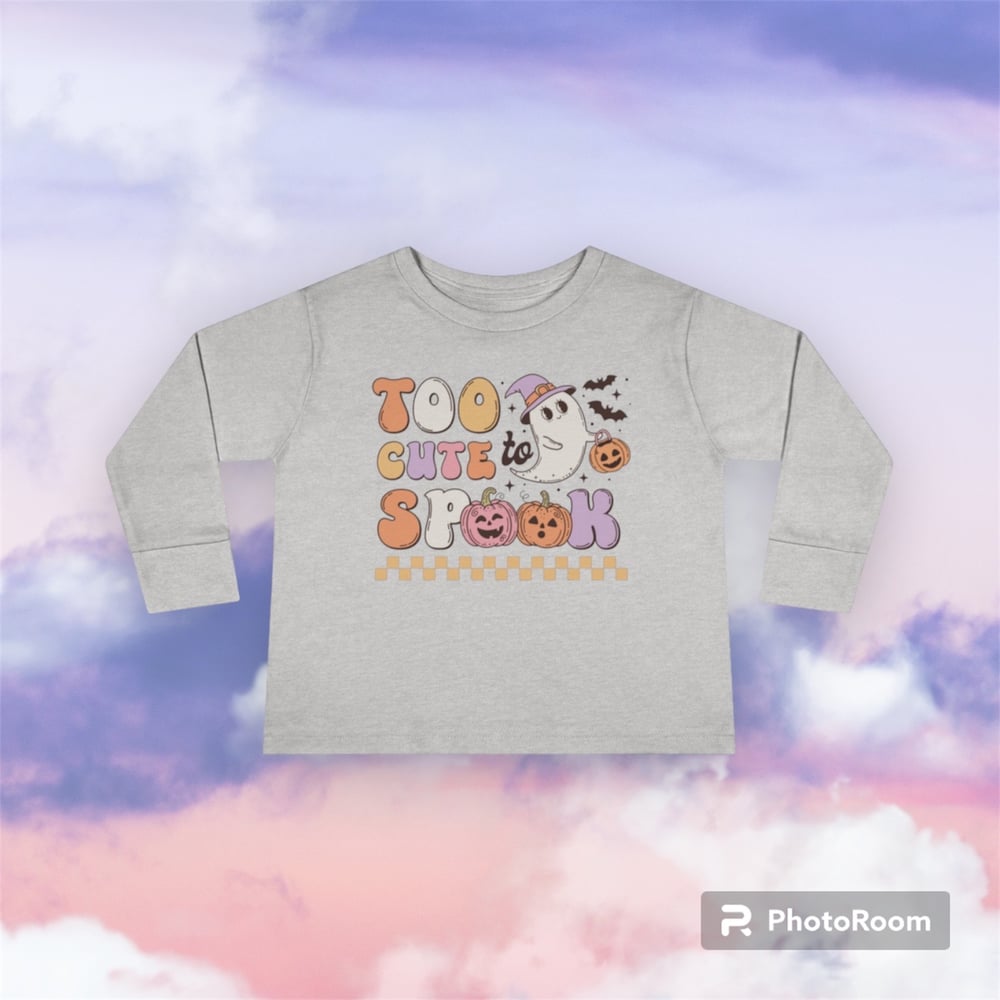 Image of Too Cute To Spook Toddler Long Sleeve Tee