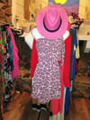 Pink leopard short set w/head tie