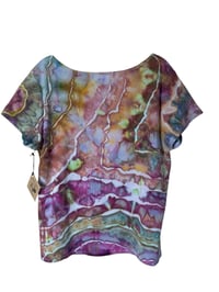 Image 8 of ♻️ UPCYCLED 2X PLUS Rib Fitted Tee in Dragonfruit Geode Ice Dye